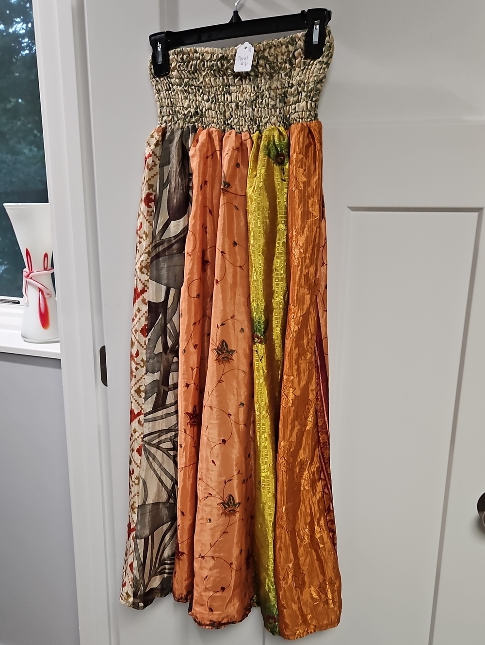 POL Boho Multi-Panel Pants in Orange, Green, Taupe